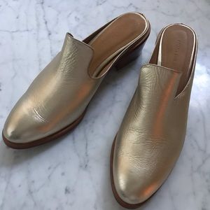 Ariana Bohling gold mules
